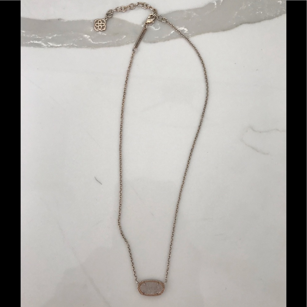 Kendra Scott Gold with white crystal necklace